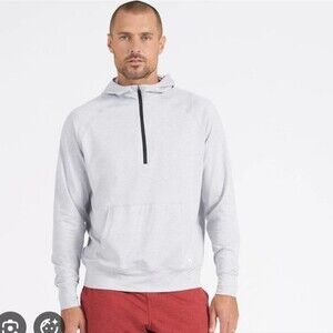 Vuori Ponto Performance Half Zip Hoodie Light Grey Gray S Small